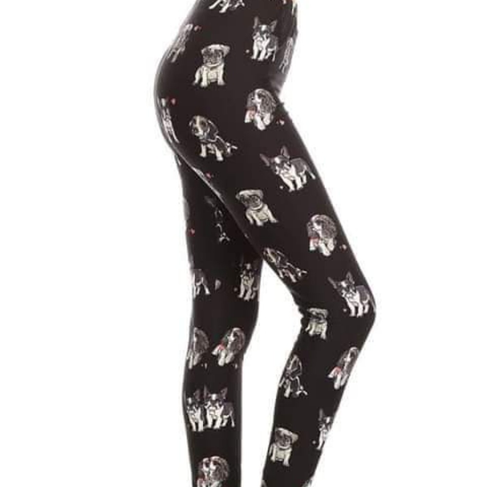 One Size c Adult Multi Breed Puppy Print Leggings